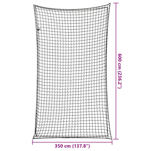 vidaXL Filet de remorque avec corde élastique Noir 6x3,5 m PP