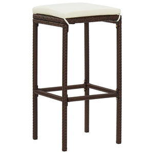 3-tlg. Gartenbar-Set Akazie & Poly Rattan