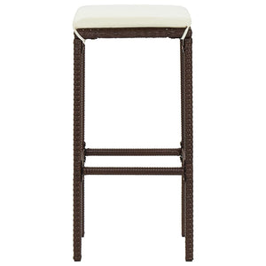 3-tlg. Gartenbar-Set Akazie & Poly Rattan