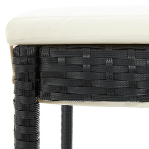 vidaXL 7-piece Garden Bar Set Black Solid Acacia Wood and Poly Rattan