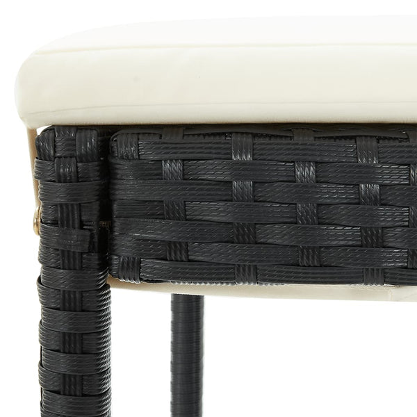 vidaXL 7-piece Garden Bar Set Black Solid Acacia Wood and Poly Rattan