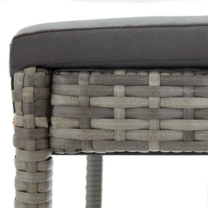 7-tlg. Gartenbar-Set Grau Akazie & Rattan