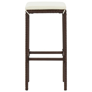 vidaXL Ensemble de bar de jardin 7 pièces marron en bois d'acacia massif et résine tressée