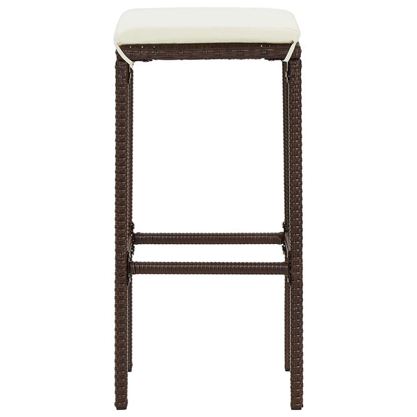 vidaXL Ensemble de bar de jardin 7 pièces marron en bois d'acacia massif et résine tressée