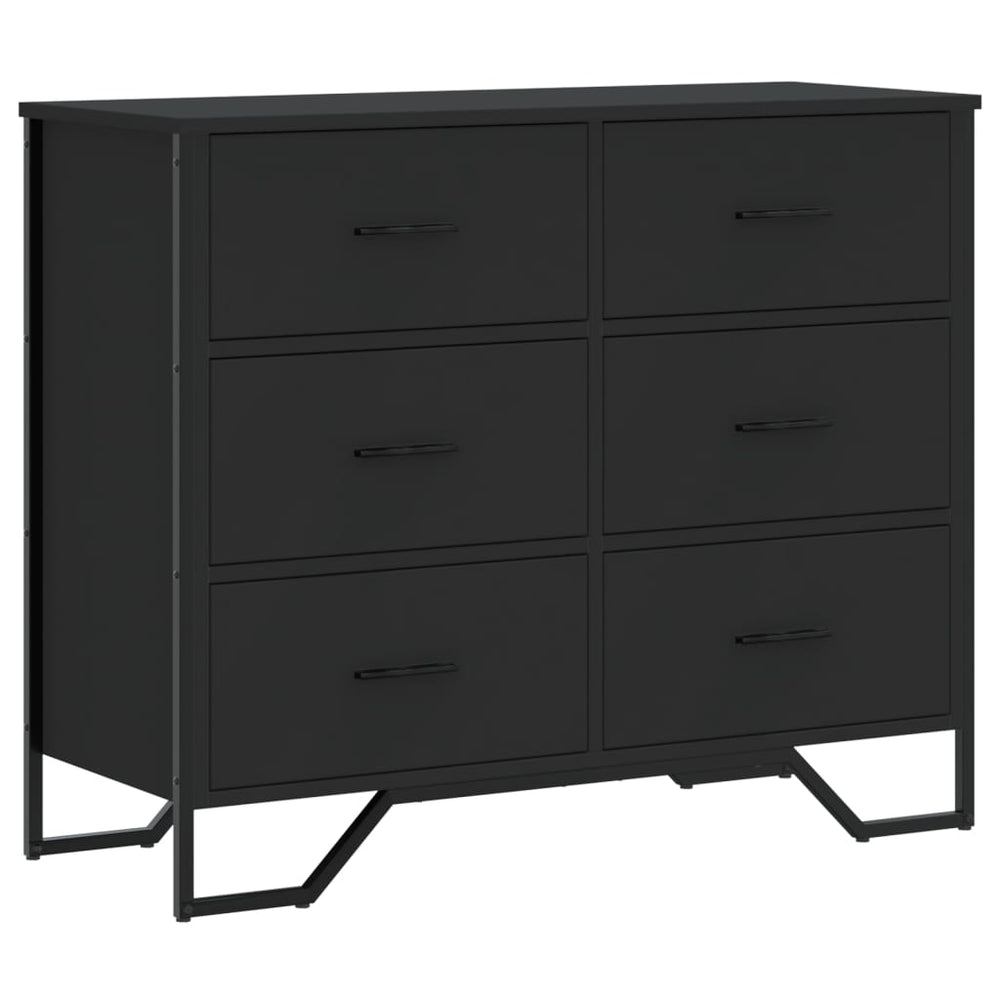 Schwarze Kommode 91 cm Holzwerkstoff