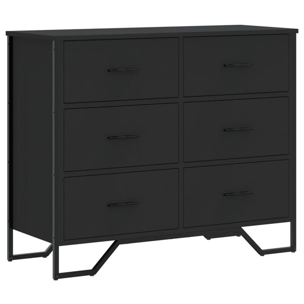 Schwarze Kommode 91 cm Holzwerkstoff