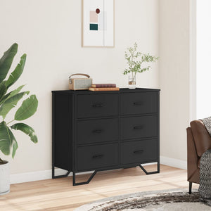 Schwarze Kommode 91 cm Holzwerkstoff