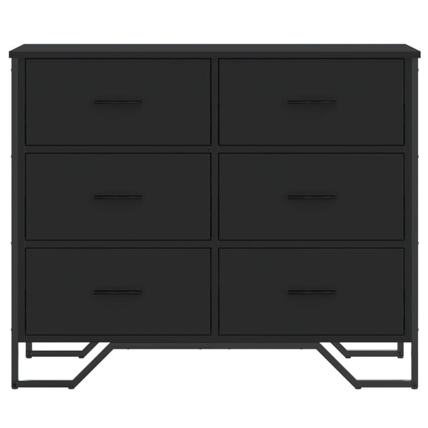 Schwarze Kommode 91 cm Holzwerkstoff
