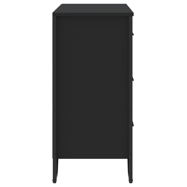 Schwarze Kommode 91 cm Holzwerkstoff
