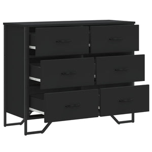 Schwarze Kommode 91 cm Holzwerkstoff