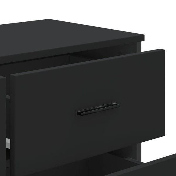 Schwarze Kommode 91 cm Holzwerkstoff