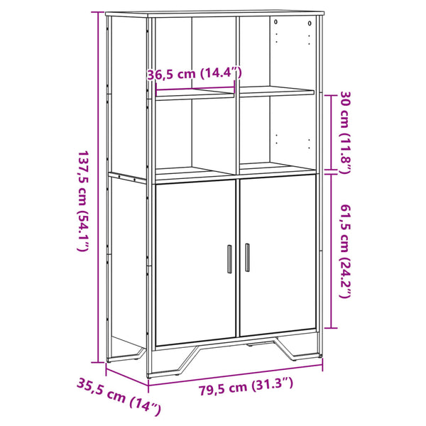 Highboard Räuchereiche 79,5 cm