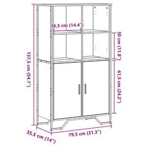 Highboard Eichenoptik, 137,5 cm hoch