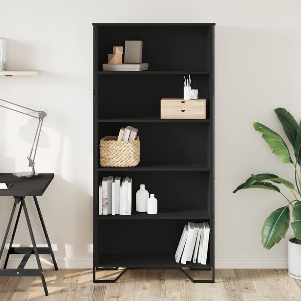 Schwarzes Bücherregal 80x31x169 cm
