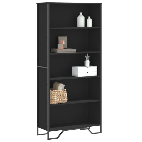 Schwarzes Bücherregal 80x31x169 cm