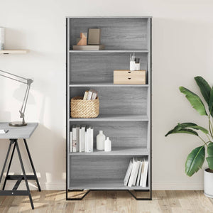 Bücherregal Grau Sonoma 80x31x169 cm