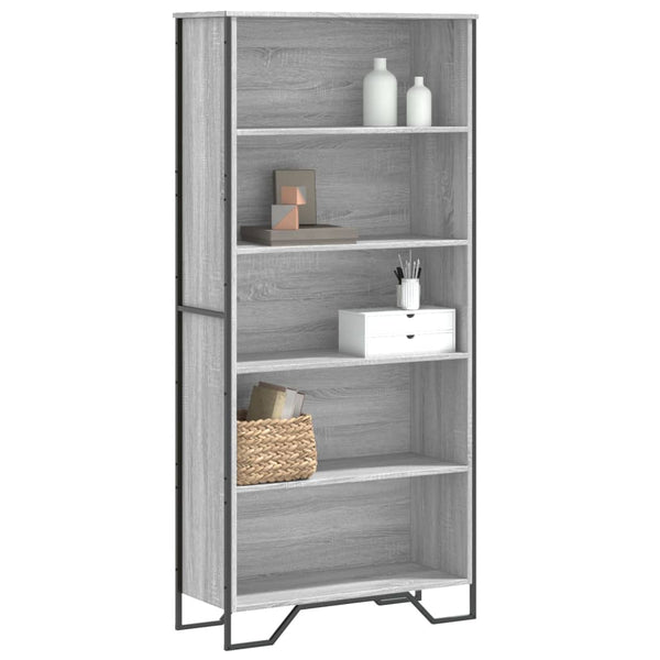 Bücherregal Grau Sonoma 80x31x169 cm