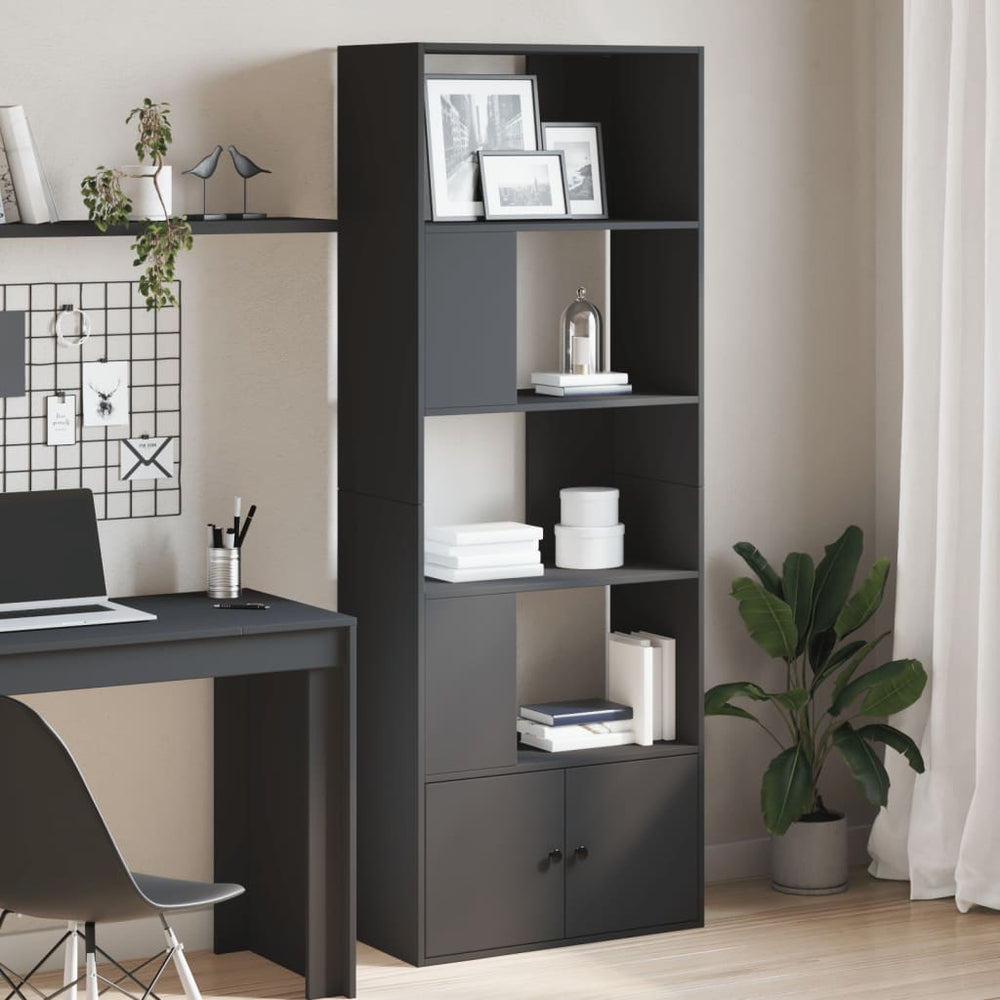 Bücherregal Schwarz 70x36x189 cm