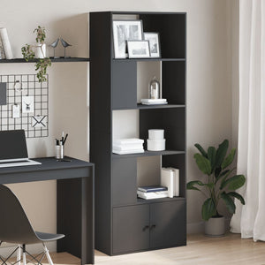 Bücherregal Schwarz 70x36x189 cm