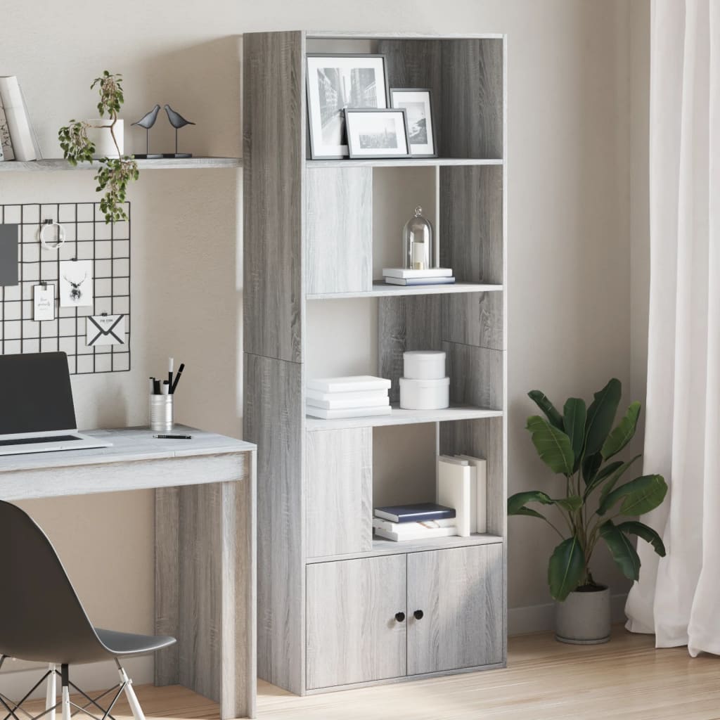 Bücherregal Grau Sonoma 70x36x189 cm