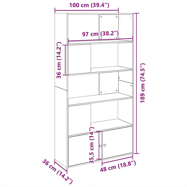 Bücherregal Sonoma Eiche 100 cm