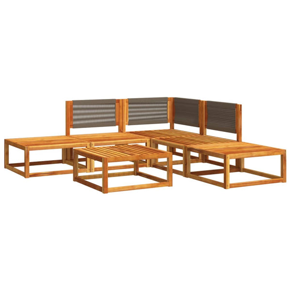6-tlg. Gartensofa-Set Akazie mit Seil