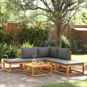 6-tlg. Gartensofa-Set Akazie mit Seil