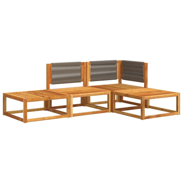 4-tlg. Gartensofa-Set Akazie mit Kissen