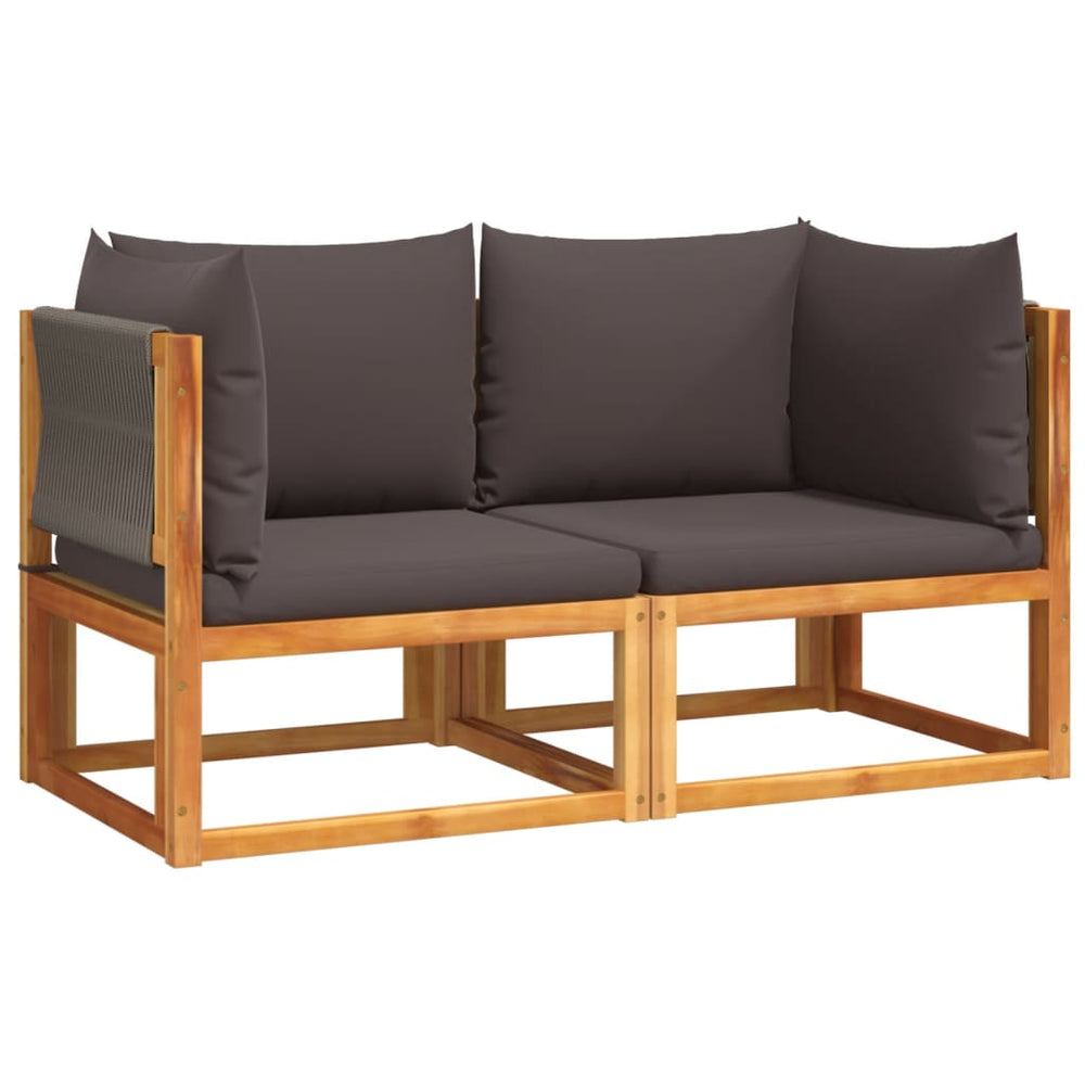 Gartensofa Ecke mit Kissen, Akazienholz