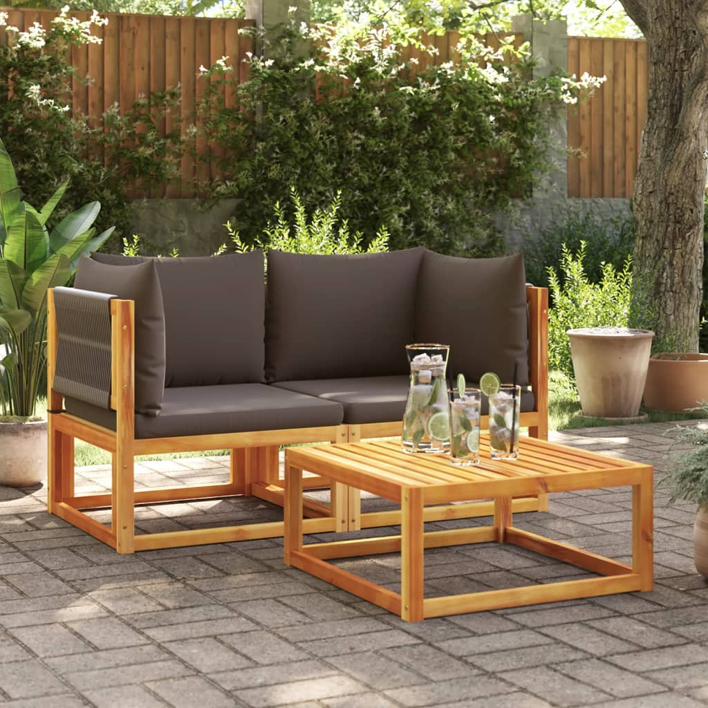 Gartensofa Ecke mit Kissen, Akazienholz
