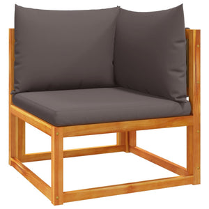 3-tlg. Gartensofa-Set Akazie mit Kissen