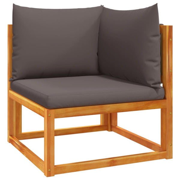 3-tlg. Gartensofa-Set Akazie mit Kissen