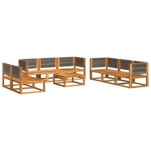 9-teiliges Gartensofa-Set Akazie mit Kissen