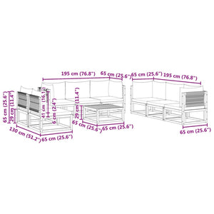 9-teiliges Gartensofa-Set Akazie mit Kissen