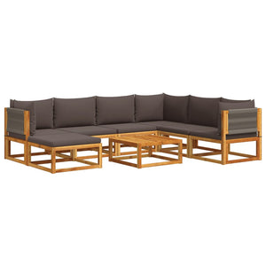 8-teiliges Gartensofa-Set Akazie mit Kissen