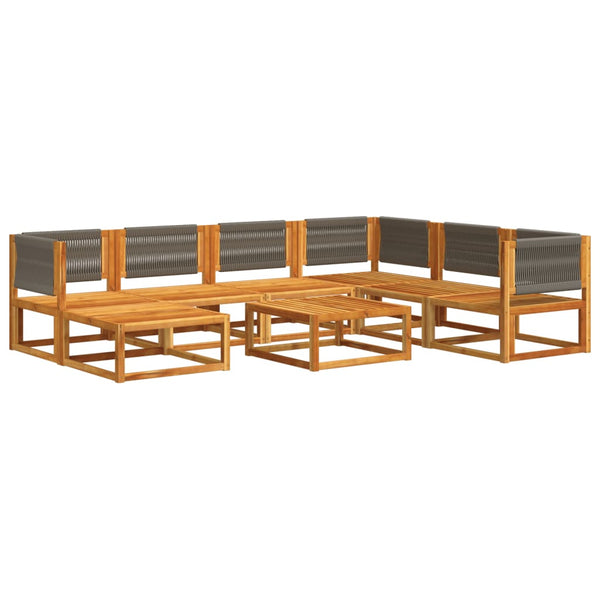 8-teiliges Gartensofa-Set Akazie mit Kissen