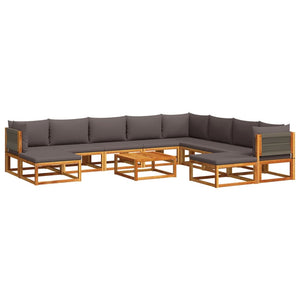 11-tlg. Gartensofa-Set Akazie & Seil