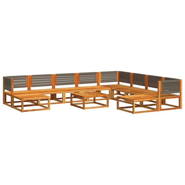 11-tlg. Gartensofa-Set Akazie & Seil