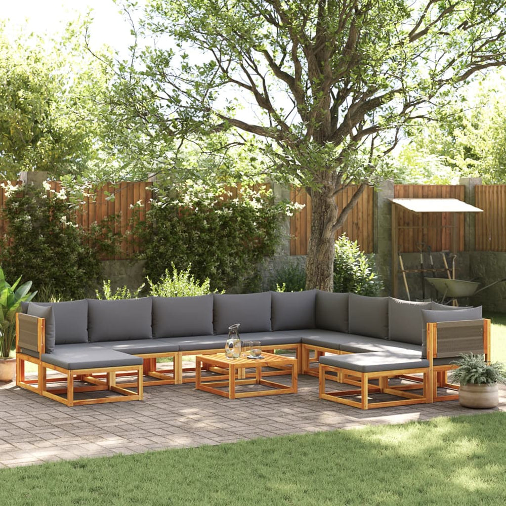 vidaXL 11-Piece Garden Sofa Set with Cushions Acacia Wood & Rope
