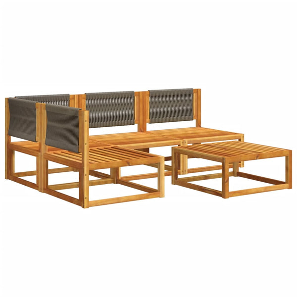 5-tlg. Gartensofa-Set Akazie mit Kissen