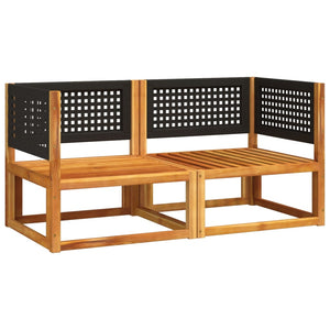 Gartensofa-Ecke Akazie & Rattan mit Kissen