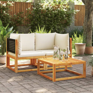Gartensofa-Ecke Akazie & Rattan mit Kissen