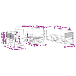 9-teiliges Gartensofa-Set Akazie & Rattan