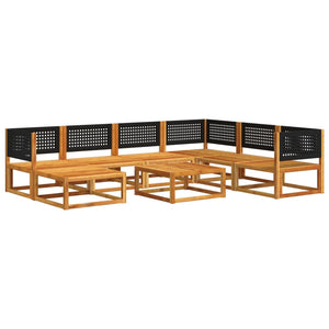 8-tlg. Gartensofa-Set Akazie & Rattan