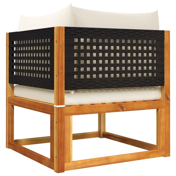 11-teiliges Gartensofa-Set Akazie & Rattan