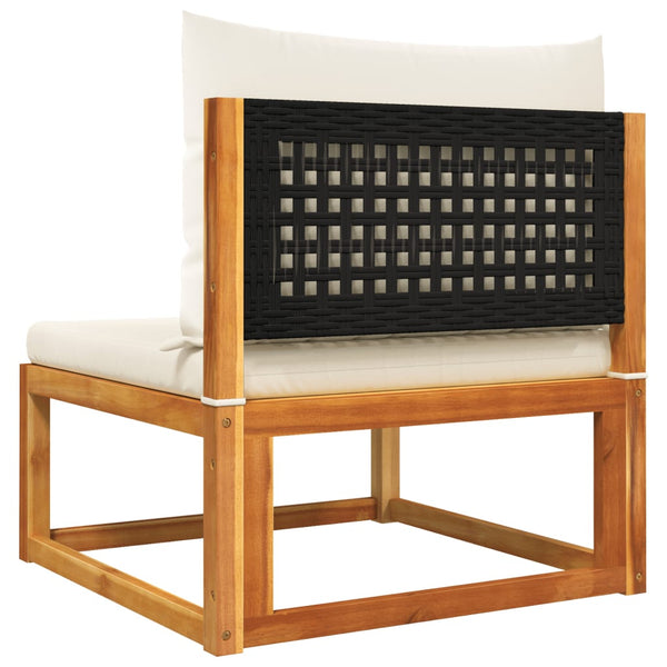 11-teiliges Gartensofa-Set Akazie & Rattan