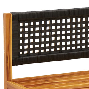 5-tlg. Gartensofa-Set Akazie & Rattan