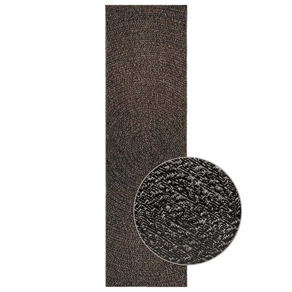 Anthrazit Teppich ZIZUR, 80x250 cm, Jute-Optik
