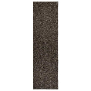 Anthrazit Teppich ZIZUR, 80x250 cm, Jute-Optik