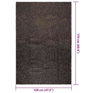 Anthrazit Teppich ZIZUR, 120x170cm, Jute-Optik